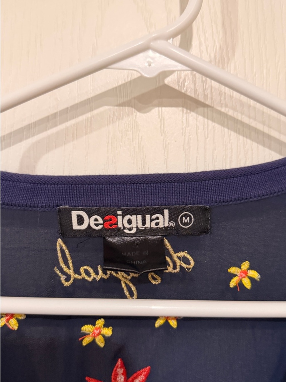 FINAL PRICE Desigual Navy Cardigan with Multicolor Floral Embroidery - Picture 3 of 7